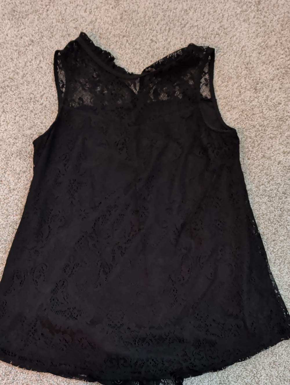 Black Lace Sleeveless Women's Top